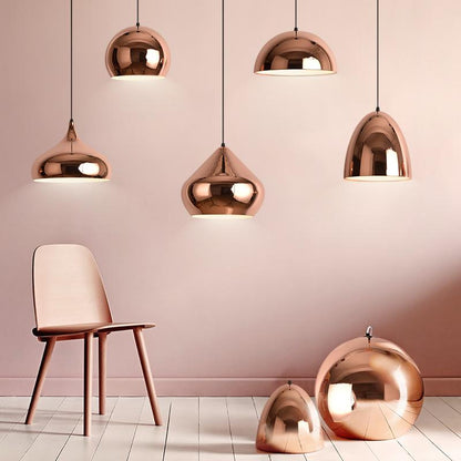 Nordic Modern Simple Gold Round Single-headed Restaurant Chandelier