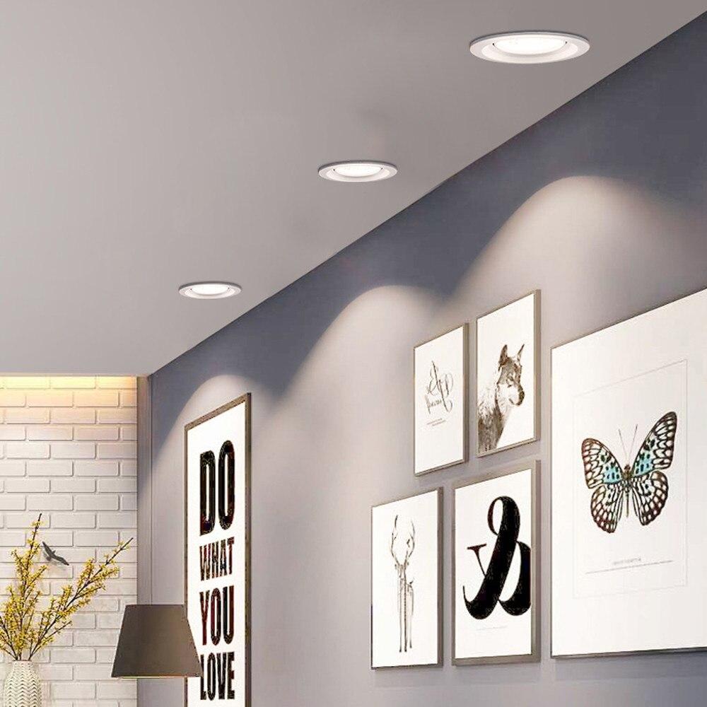 Ultra Thin Downlight Aluminum Recessed Led Downlight Silver White-Silver 3W 5W 7W 9W AC220V Led Ceiling Lamp Spot Led Lighting