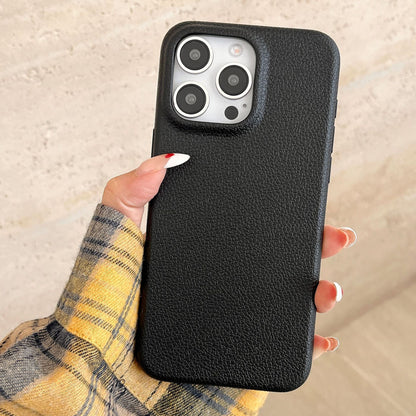 Premium Minimalist iPhone 17 Case Solid-Color Leather-Textured iPhone 16 Case Soft Case for iPhone 13/12/11