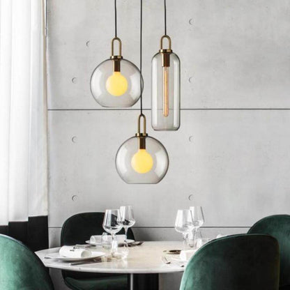 Nordic Modern Simple Glass Ball LED E27 Pendant Lights Interior Lighting Lamps Restaurant Bedroom Stair Decoration Hanging Light