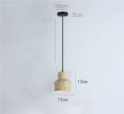 Semi-transparent Cement Chandelier Creative Personality Bedside Dining Room Terrazzo Color LED Bar Personality Chandelier