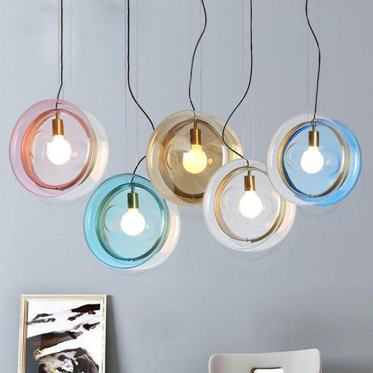Nordic Color Glass Chandelier Post Modern Original Design Sense Clothing Shop Cafe Restaurant Fresh Glass Chandelier