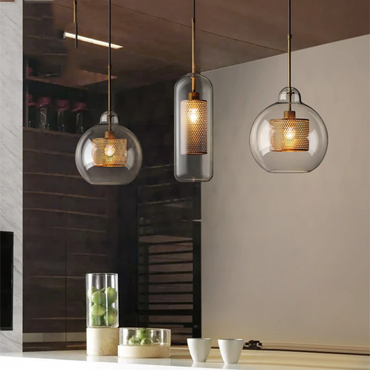 Nordic Modern Simple Glass Ball Single Head E27 LED Pendant Lights Personality Decorative Lighting For Living Room Bedroom Cafe