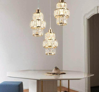 Nordic LED Pendant Lights Crystal Gold Hanging Lamp For Dining Table Bar Kitchen Living Room lampada industrial Modern Light