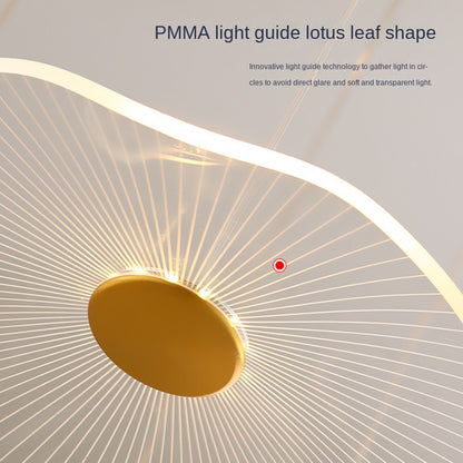 Creative Acrylic Lotus Leaf Small Pendant Lamp for Bedside Art, Modern and Simple Single Head Pendant Lamp LED Lamp