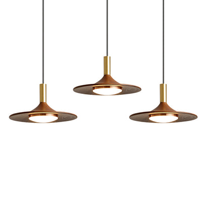 Simple Nordic Retro American Walnut Color Lighting Chandelier Warm Fashion Classical Style Bar Llighting