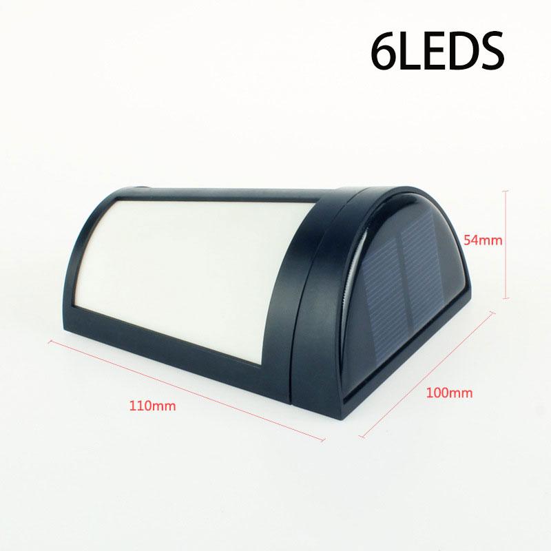 1pc New High Quality Wall Lamp Solar Light 6 LED Outdoor Garden Wall Path Yard Landscape Lighting Cool White Warm RGB changeable
