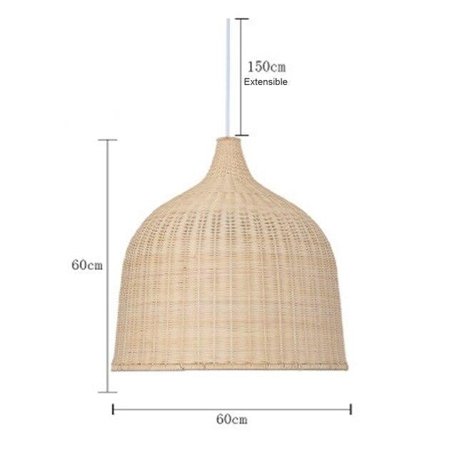Hand Woven Rattan Pendant Light Japan Style Hanging Lamp E27 For Restaurant Bedroom Rustic Art Industrial Lamps Creative LED
