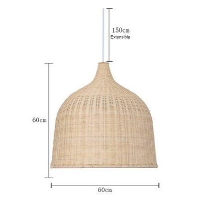 Hand Woven Rattan Pendant Light Japan Style Hanging Lamp E27 For Restaurant Bedroom Rustic Art Industrial Lamps Creative LED
