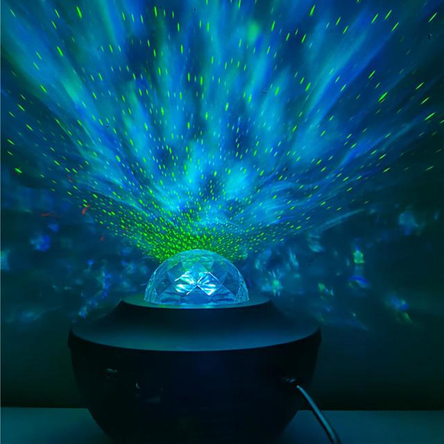 Colorful Starry Sky Projector Blueteeth USB Voice Control Music Player LED Night Light USB Charging Projection Lamp Kids Gift