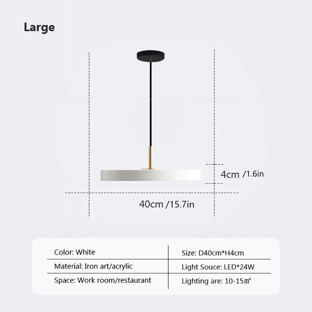 Nordic LED Pendant Light Macaron Disc LED Pendant Lamp Warm Light Warm Light Decoration Fixtures Acrylic