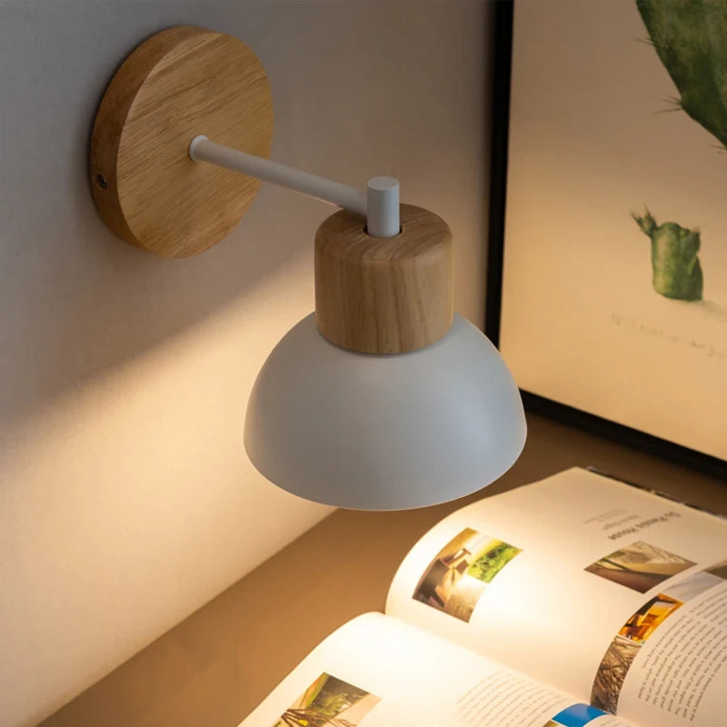 Nordic Creative Wall Lamp LED Wood Lighting Fixture For Living Room Eye Protection Bedside Home Decor Lighting