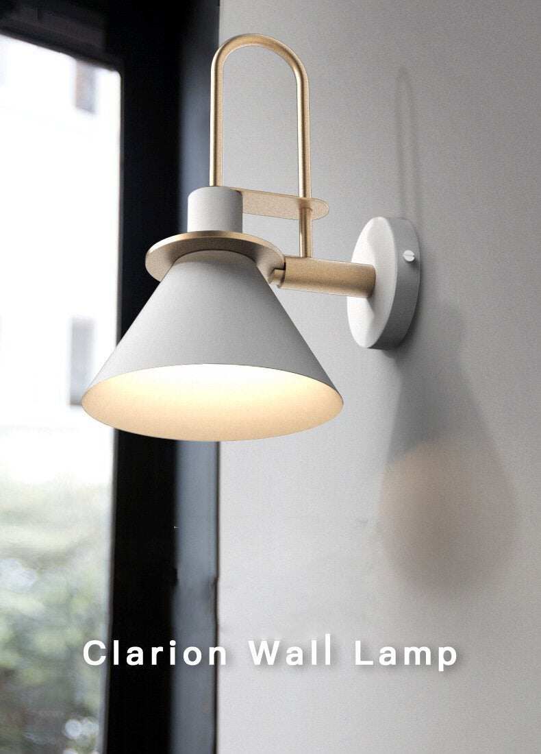 Post-modern Metal Wall Lamp Creative Restaurant Aisle Balcony Bedroom Bedside Personality Nordic Macaroon Horn Wall Lamp