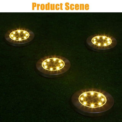 LED Solar Lawn Lamp Solar Power Buried Light Under Ground Lamp Outdoor Path Way Garden Decking Light White Warm White