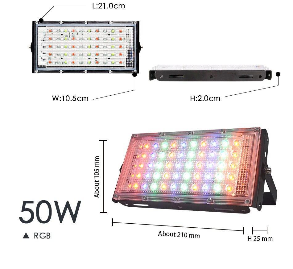 Led Floodlight 50W Waterproof IP65 Outdoor LED Reflector Light Garden Lamp AC Spotlight Street Lighting