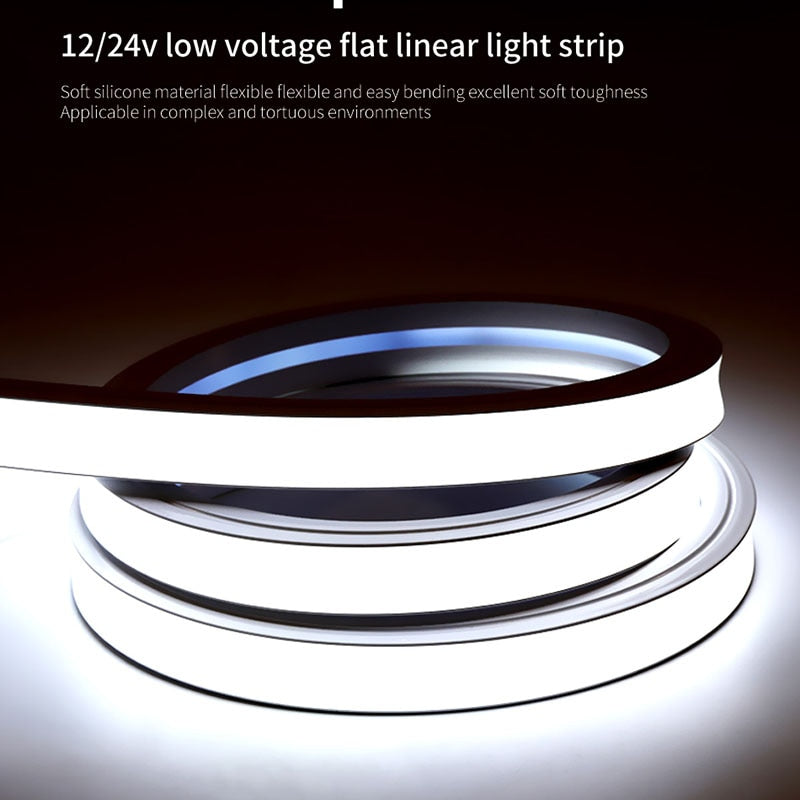 12/24v Flexible Waterproof Silicone LED Light Strip Silica Gel Soft Lamp Tube 1m - 5m IP67 Neon Rope LED Light Band
