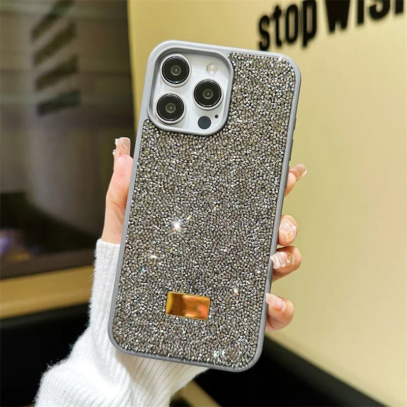 Bling Glitter Phone Case For iPhone 17 16 Pro Max 15Pro 14plus 13 12 Vogue Protective Soft Diamond Cover Protective Shell
