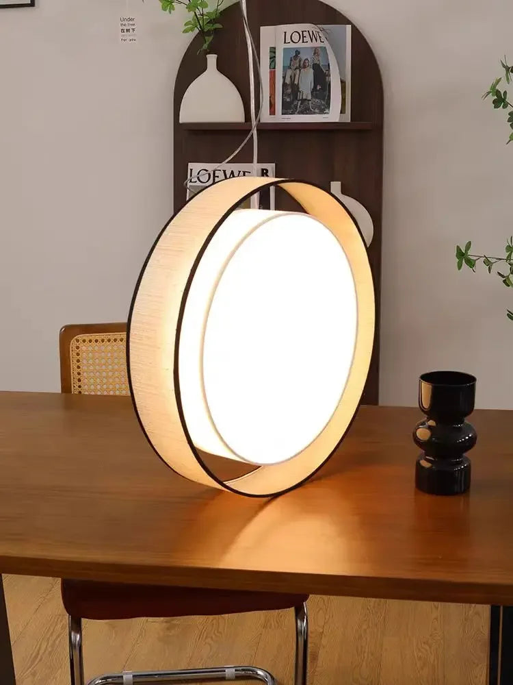 LED Bedroom Ceiling Light Study Living Room LED Lamps Itchen Dining Table Lighting Circular Shape Fabric Lampshade