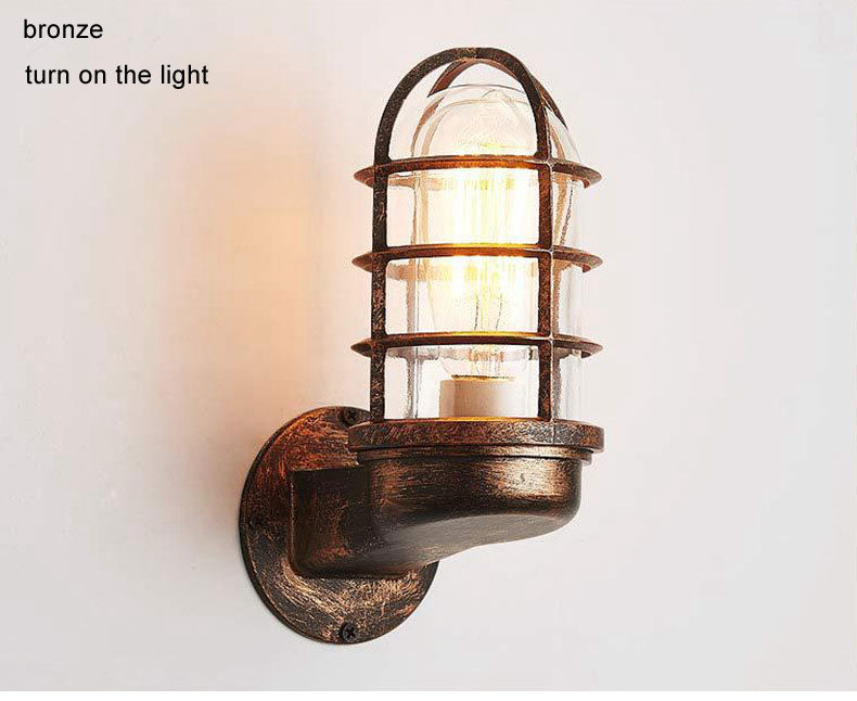 Retro Glass Wall Light Industrial Outdoor Indoor Waterproof LED Wall Lamp Bar Cafe Decora Lighting