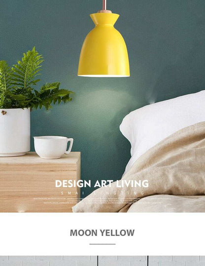 Pendant Lights Nordic Personality Art Creative Macaron Restaurant Living Room Bedroom Office Solid Wood Aluminum Pendant Lamp