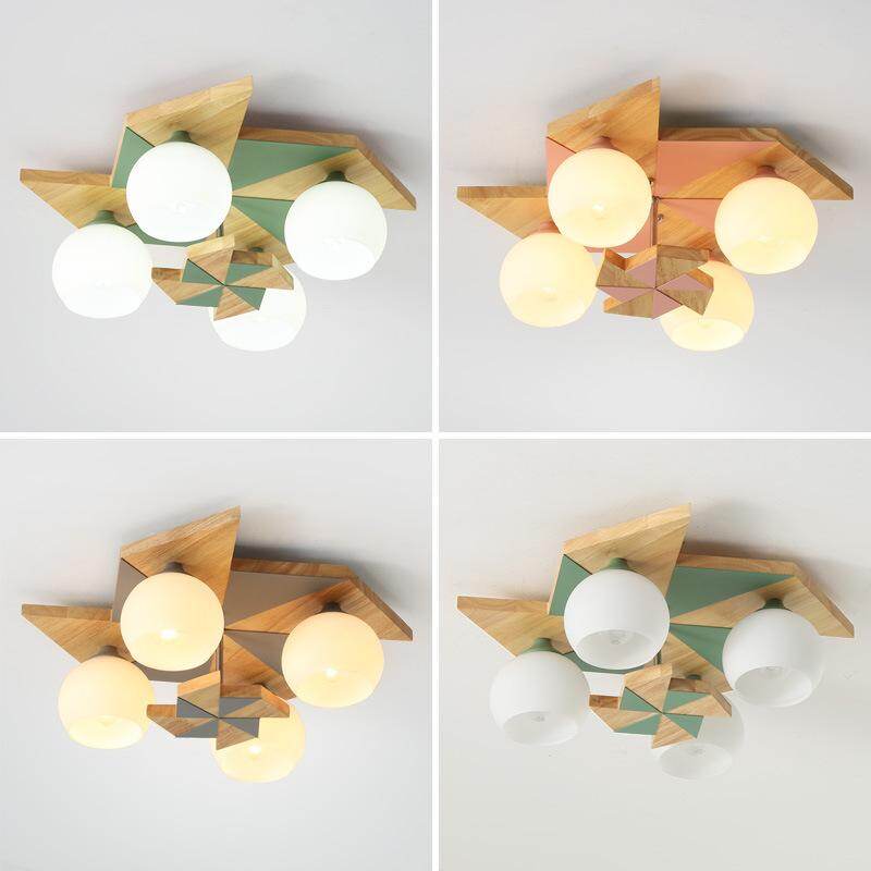 Nordic Log Gale Children's Bedroom Ceiling Lamp