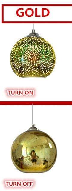 LuKLoy LED Pendant Lights Mirror Glass Ball Firework Lampshade Pendant Lamp for Loft Restaurant Bar Dining Room Kitchen Island