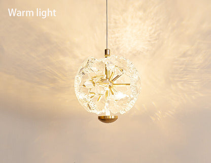 Light Luxury French Modern Crystal Bedroom Headboard Long Chandelier Dandelion Dining Room Bedroom Atmosphere Water Cube Lamp