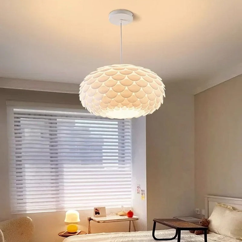 LED Pendant Lamp Creative Fish Scales 3-colour light change Chandelier Lamps  Modern