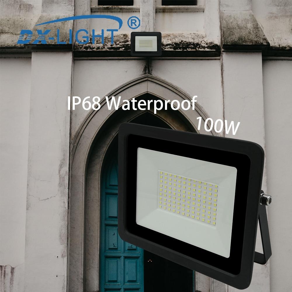 Ultra-thin 10W 20W 30W 50W 100W LED Flood Light Floodlight Spotlight IP68 Waterproof Outdoor Garden Lamp