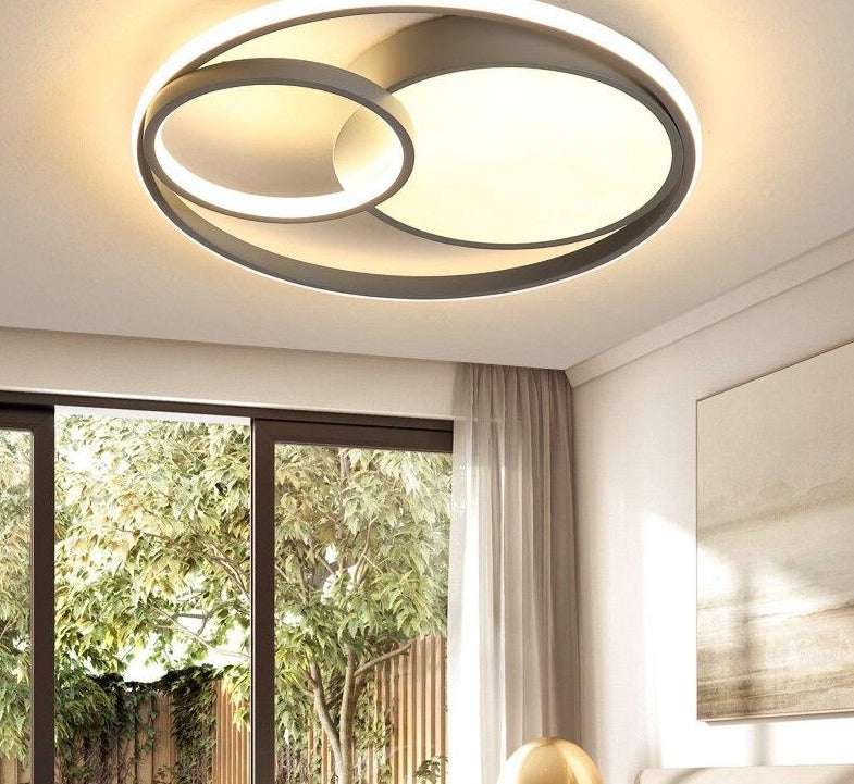 Modern LED Ceiling Lamp For Bedroom Study Room White Black Grey Frame Indoor Lighting Lights Lampadario Luminaria Lustres