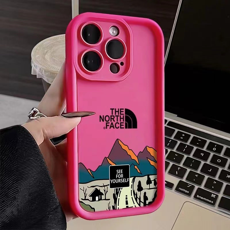 For IPhone 16 15 14 Mountain peak Road Phone Case13 12 11 Pro Max XR XS 7 8 15 16 Plus Fashion Soft Shockproof Back Matte Cover