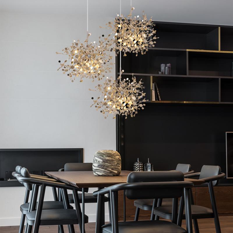 Postmodern Individual G9 Leaf Pendant Light Industrial Lamp Metal Hanging Lights LOFT Suspension Luminaire