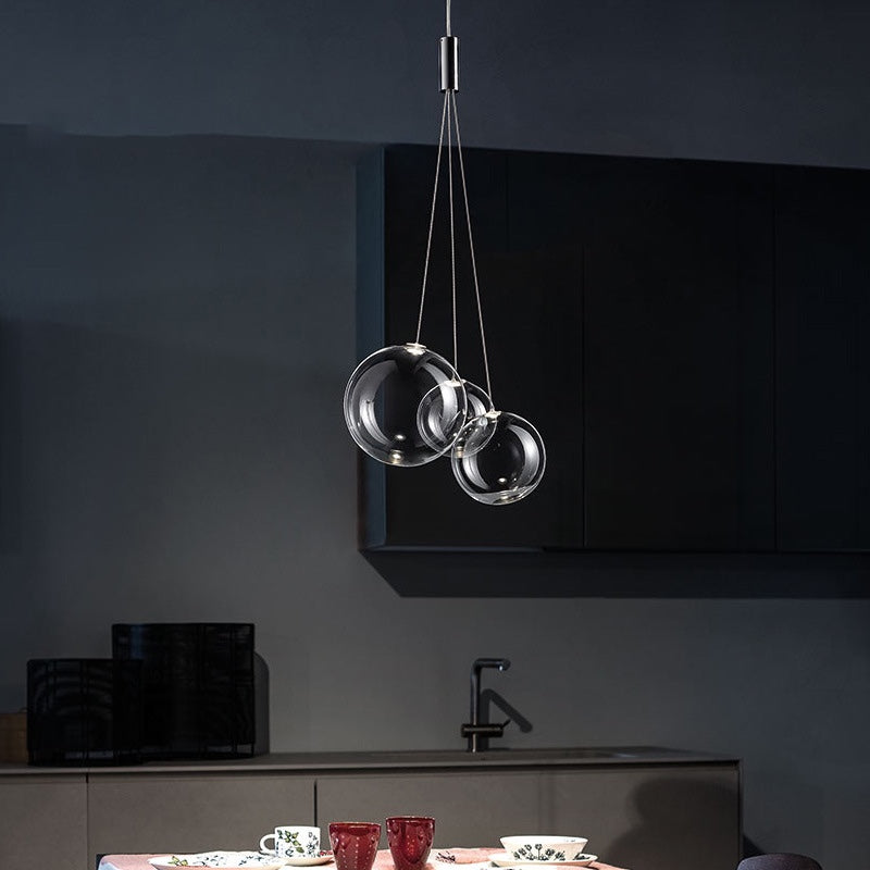 Modern Led Glass Ball Pendant Lamp for Kitchen Dining Room Bedroom Hanging Light Restaurant Chandeliers