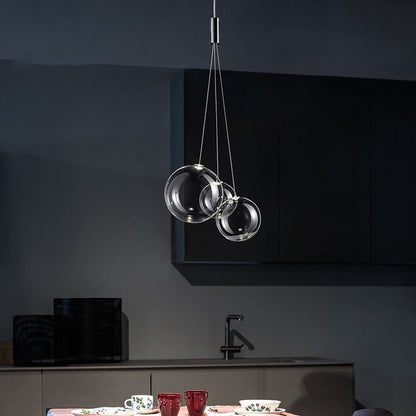 Modern Led Glass Ball Pendant Lamp for Kitchen Dining Room Bedroom Hanging Light Restaurant Chandeliers