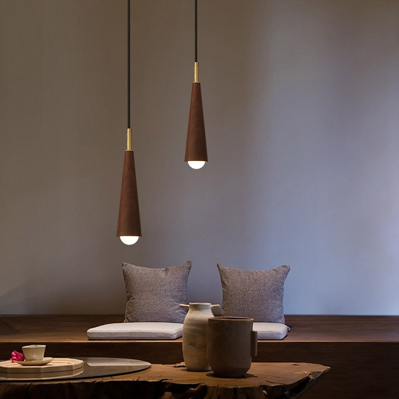 Modern Wooden LED Pendant Light Hanging Lamp Living Room Decor Kitchen Long Tube Pendant Lights
