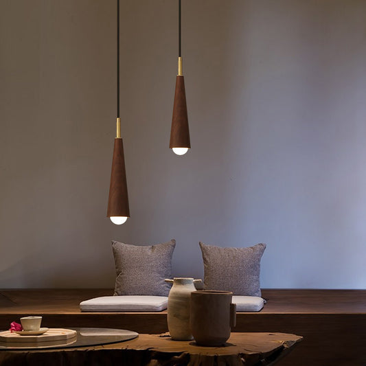 Modern Wooden LED Pendant Light Hanging Lamp Living Room Decor Kitchen Long Tube Pendant Lights