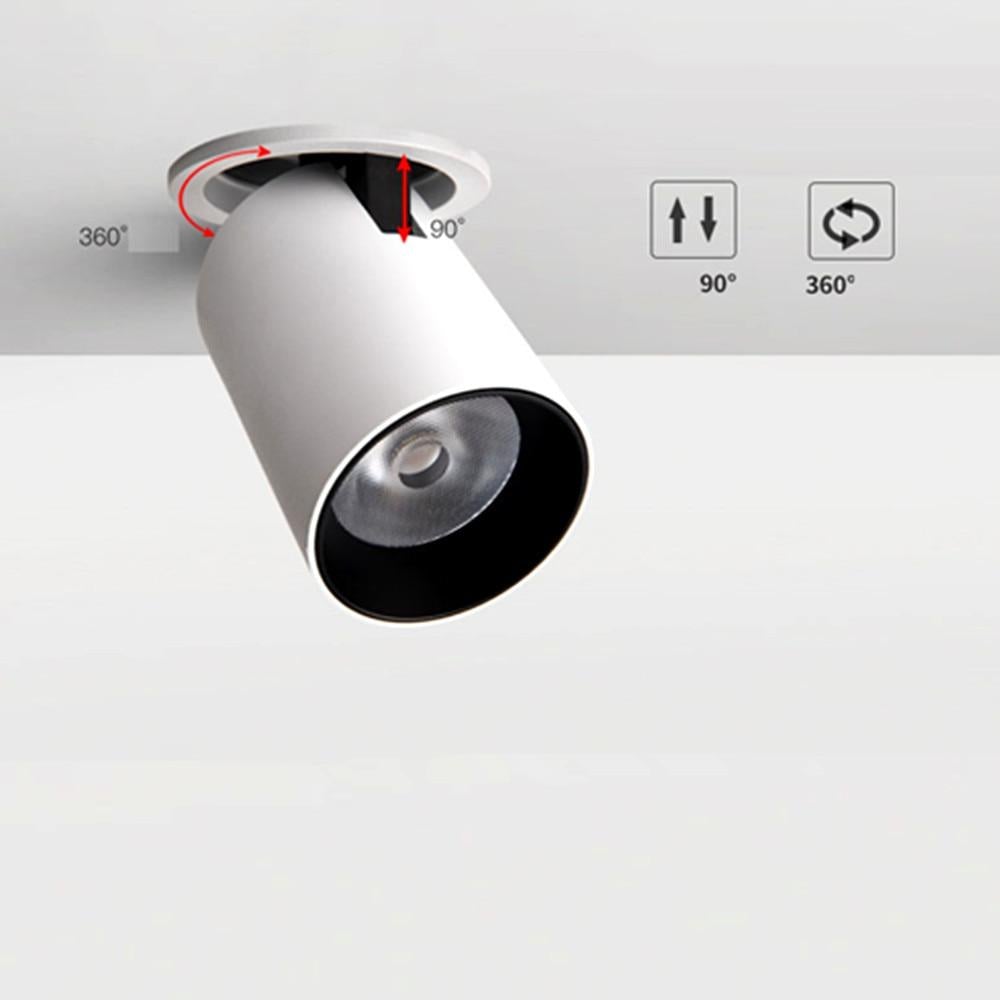 Foldable Recessed Ceiling Downlight 7W 12W Black/White Housing 360 Degree Rotatable 3000K/4000K/6000K Ceiling Spot Light