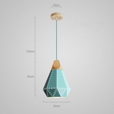Modern minimalist design pendant lamp Nordic creative colorful led lamp home lighting bar restaurant iron solid wood lamp living
