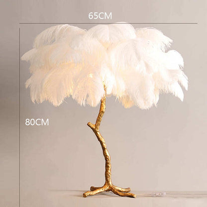 Nordic Ostrich Feather Living Room LED Floor Lamps Living Room Bedroom Modern Interior Lighting Decor Floor Light Standing Lamp