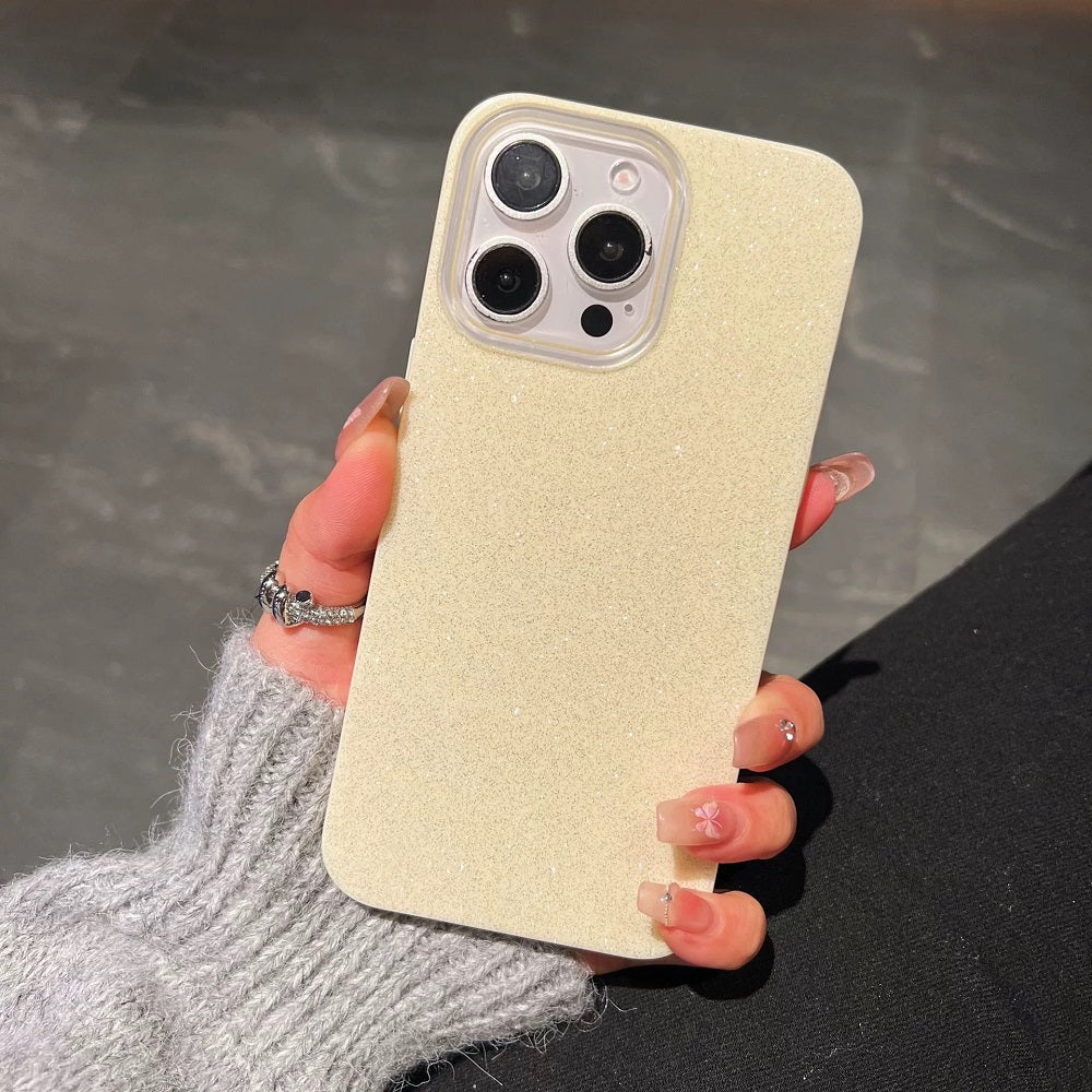 Solid Color Glitter Bling Phone Case For iPhone 17 16E 16 15 14 Plus 13 12 11 Pro Max XR XS MAX Shockproof Protection Back Cover