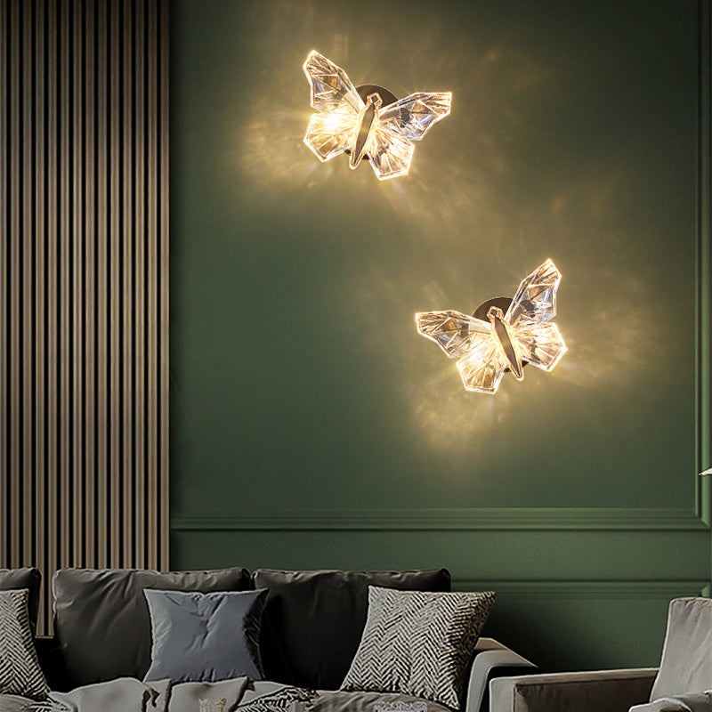 Nordic LED Butterfly Wall Lamp Indoor Lighting Fixture Living Bedside Bedroom Modern Home Decoration Wall Light Sconces