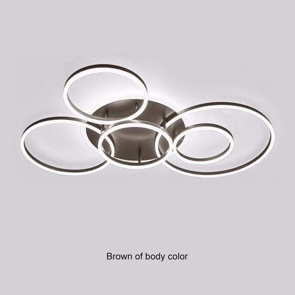 Modern Ceiling Lights For Living Room Circle Gold Brown LED Plafon Decor Bedroom Lamps Fixture With Remote Control Lustre