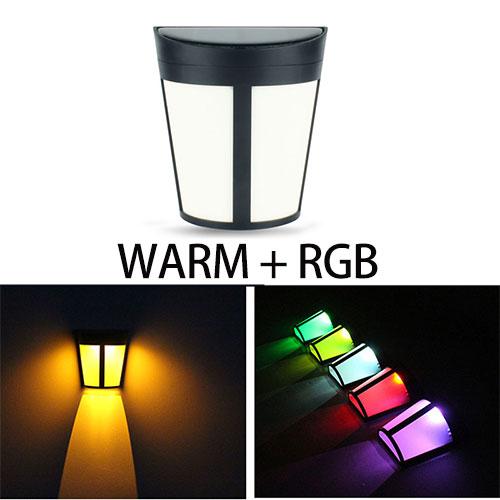 1pc New High Quality Wall Lamp Solar Light 6 LED Outdoor Garden Wall Path Yard Landscape Lighting Cool White Warm RGB changeable