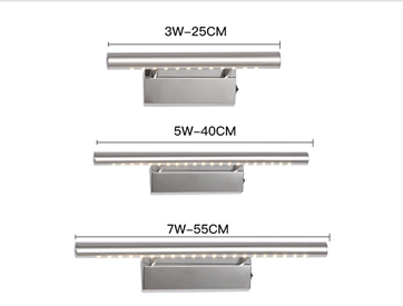 Hot Selling LED Wall light Bathroom Mirror warm white /white washroon wall Lamp fixtures Aluminum boby & Stainless Steel