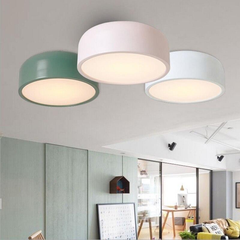 LED E27 Round Modern Ceiling Lamp Fixture Nordic Home Office Living Room Bedroom Aluminium Ceiling Lighting