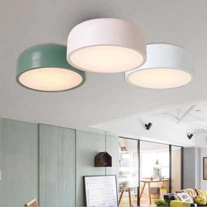 LED E27 Round Modern Ceiling Lamp Fixture Nordic Home Office Living Room Bedroom Aluminium Ceiling Lighting