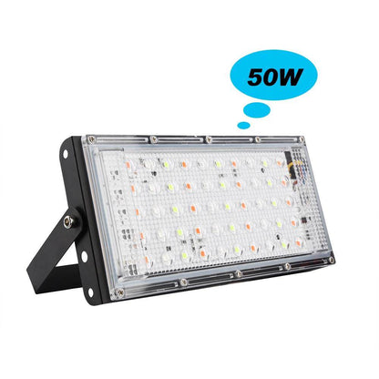 Led Spotlight Outdoor RGB Flood Light 50W 100W AC Waterproof IP66 Reflector Projector Lamp With Color Remote Controller