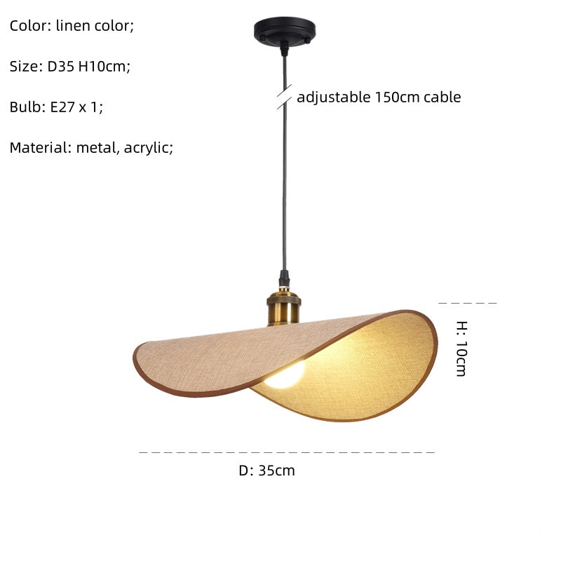 Wabi Sabi Minimalism E27 Led Pendant Light Retro Hat Led Hanging Lamp Dining Room Nordic Suspend Lamp Led