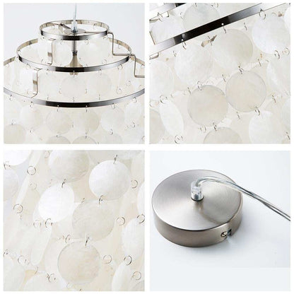Modern Nordic White Natural Seashell Hanging Pendant Lamp Fixture E27 LED Lights For Home Deco Bedroom Living Room Restaurant