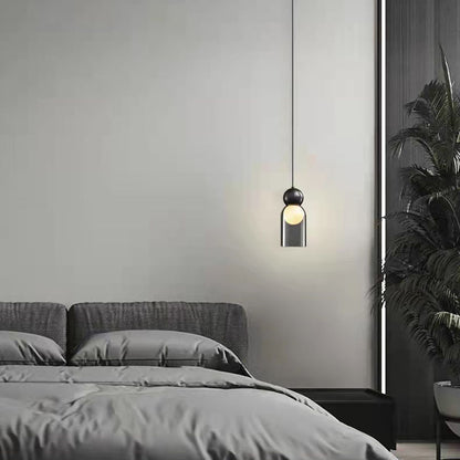 Modern Gray Clear Glass Pendant Lights Brass Bedroom Bedside Dining Room Hanging Lamp E27 Bulb Wire Adjustable